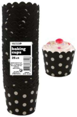 Baking Cups - Black Dots - Click Image to Close